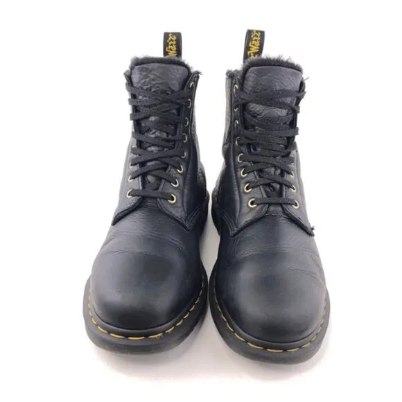 Dr. Martens 1460 Pascal Fur Black Leather Winter Boots 11