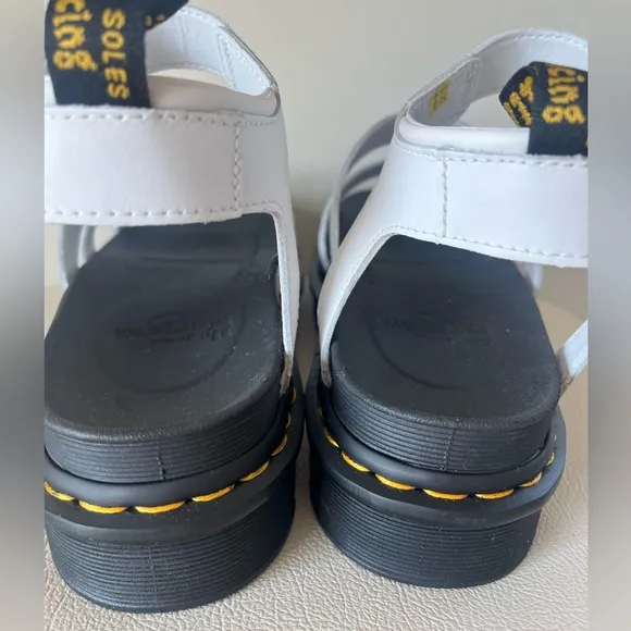 Dr Martens Blaire White Platform Ankle Strap Sandals Women’s Size 11
