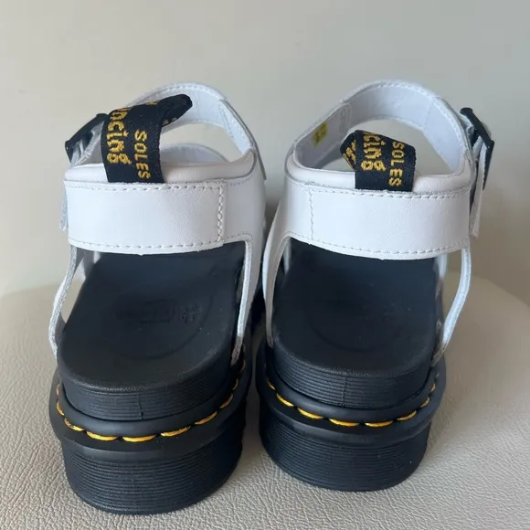 Dr Martens Blaire White Platform Ankle Strap Sandals Women’s Size 11