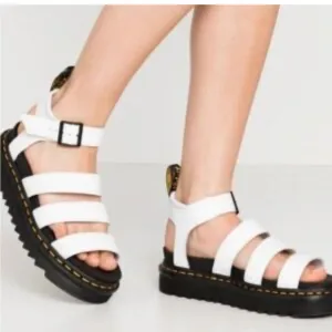 Dr Martens Blaire White Platform Ankle Strap Sandals Women’s Size 11
