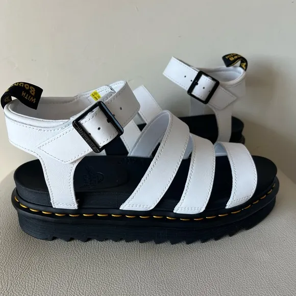 Dr Martens Blaire White Platform Ankle Strap Sandals Women’s Size 11
