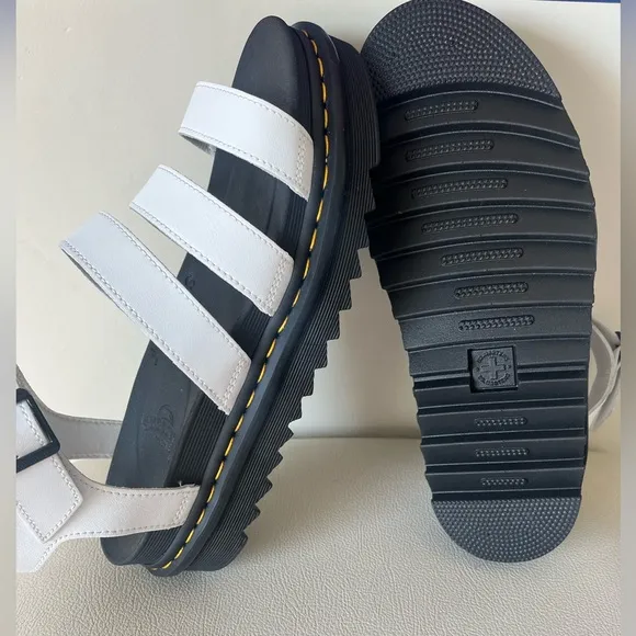 Dr Martens Blaire White Platform Ankle Strap Sandals Women’s Size 11