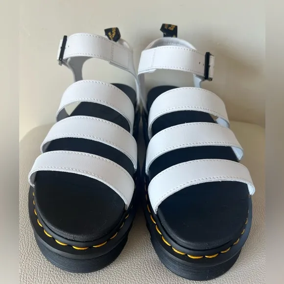 Dr Martens Blaire White Platform Ankle Strap Sandals Women’s Size 11