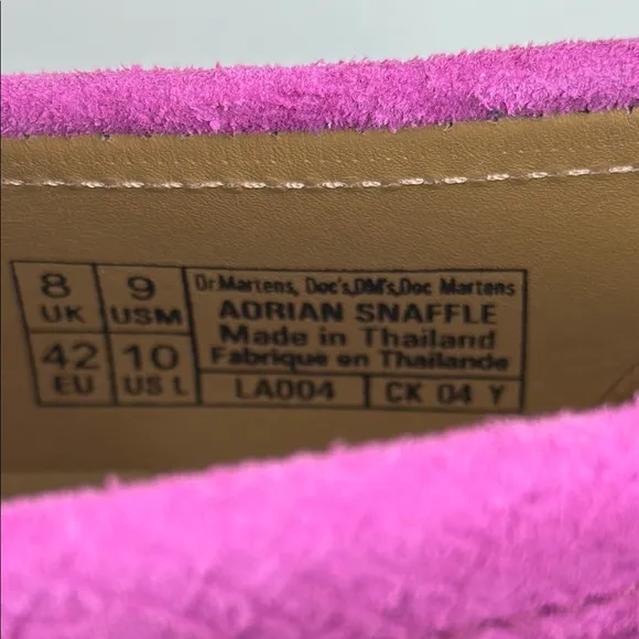 Dr. Martens Pink Adrian Snaffle Repello Calf Suede Embossed Kilie Loafers