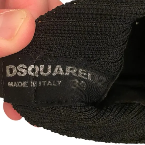 DSQUARED2 Womens Black Chunky Mesh Athletic Sneakers Lace-Up Slip-on Sock Size 9