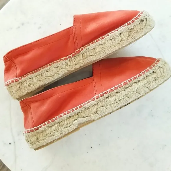 DVF Diane Von Furstenberg Orange Corral Espadrilles Flats