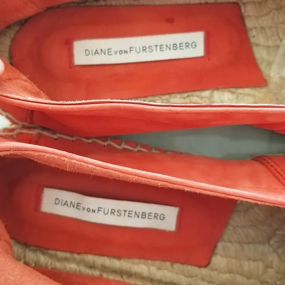 DVF Diane Von Furstenberg Orange Corral Espadrilles Flats
