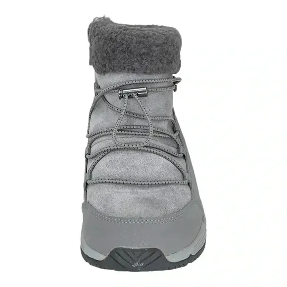 Easy Spirit Voyage Grey Leather Insulated Womens Ankle Boots Size 6M