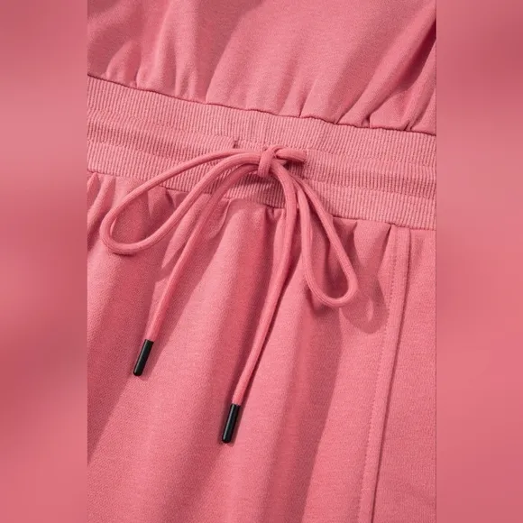 Easy Zip Terry Dress - Coral