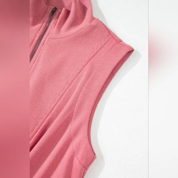 Easy Zip Terry Dress - Coral