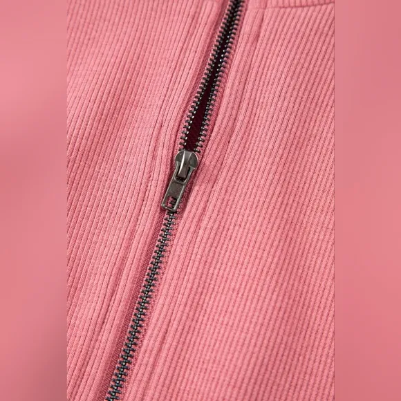 Easy Zip Terry Dress - Coral
