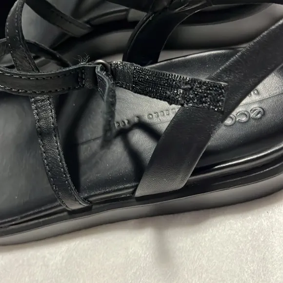Ecco Flowt LX Black Leather Strappy Sandals New without Box EUR 38 US 7.5