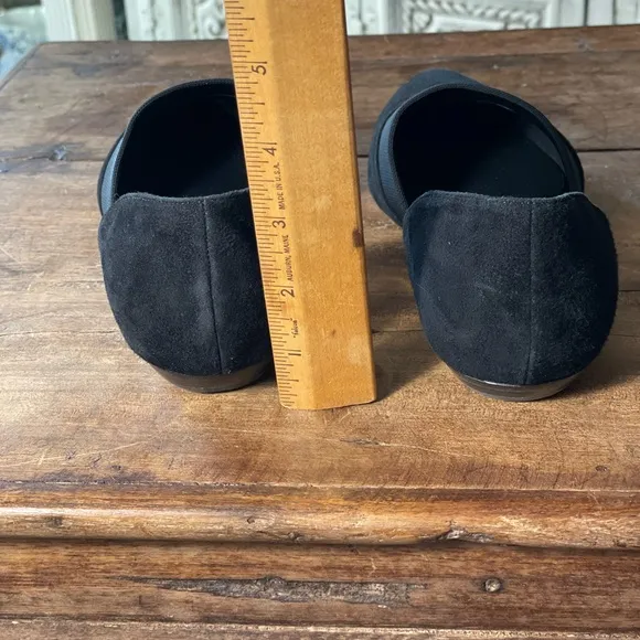 Eileen Fisher Black Suede D-Orsay Pointed Toe Flats Women 6.5 new