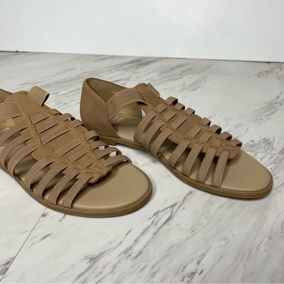 Eileen Fisher Rato Tan Nubuck Strappy Sandal 7.5