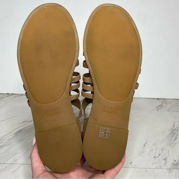 Eileen Fisher Rato Tan Nubuck Strappy Sandal 7.5