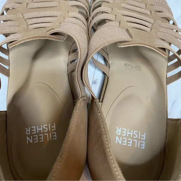 Eileen Fisher Rato Tan Nubuck Strappy Sandal 7.5
