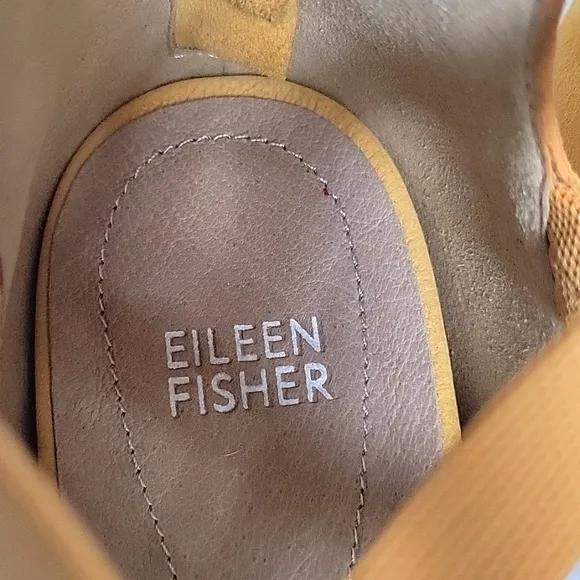 Eileen Fisher yellow strappy elastic sporty sandals women's size 10