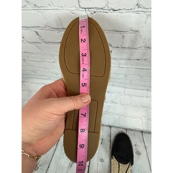 EILEEN FISHER Lala espadrille flat black sandals size 7.5 NWOB