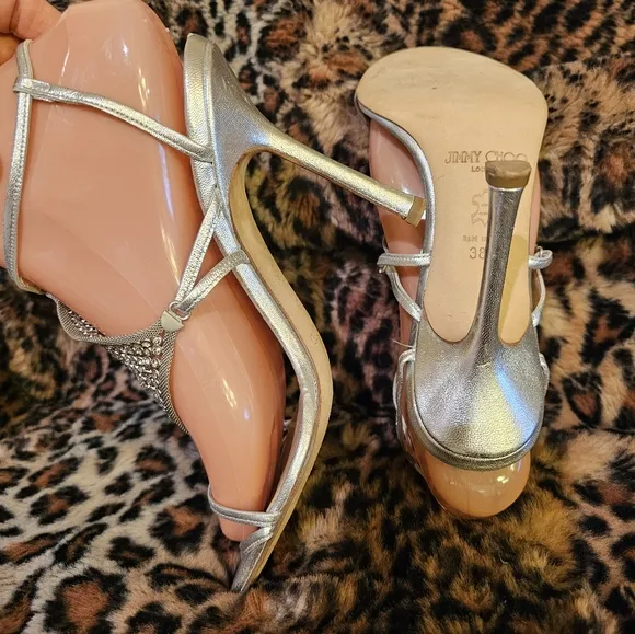 Elegant Silver Strappy Sandals