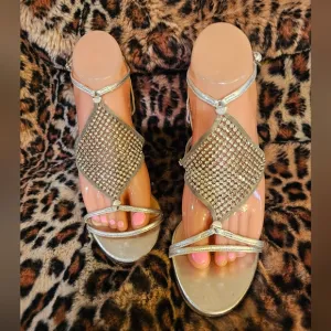 Elegant Silver Strappy Sandals