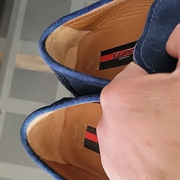 Elja by Lloyd Germany Classic Men's Loafers Suede Leather Blue Slipons Dressy