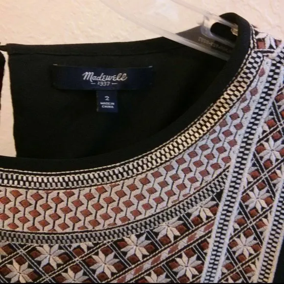 Embroidered Black Silk Dress