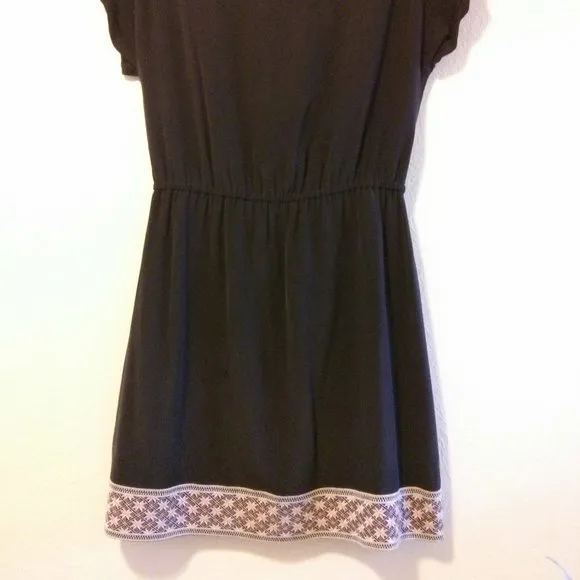 Embroidered Black Silk Dress