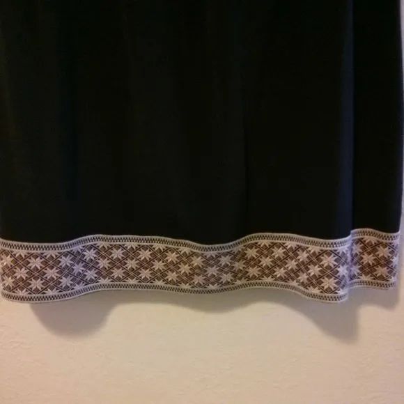 Embroidered Black Silk Dress