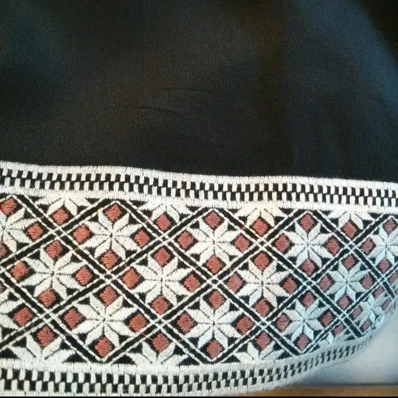 Embroidered Black Silk Dress