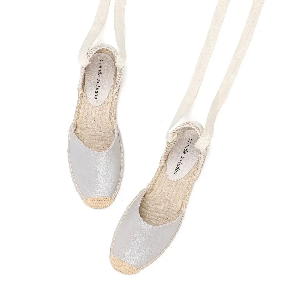 Espadrilles Sandals Shoes Fashionable Genuine Leather T-Strap Platform Womens Sandals Women's Casual Lace-up