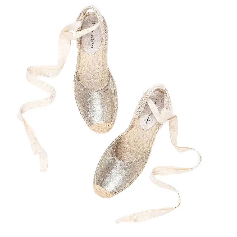Espadrilles Sandals Shoes Fashionable Genuine Leather T-Strap Platform Womens Sandals Women's Casual Lace-up