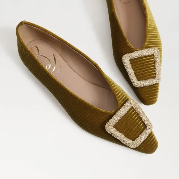 EUC Anthropologie Sam Edelman Janina Pointed Toe Flat in Chartreuse