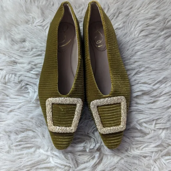 EUC Anthropologie Sam Edelman Janina Pointed Toe Flat in Chartreuse