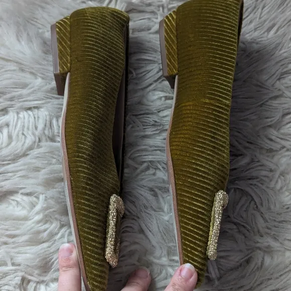 EUC Anthropologie Sam Edelman Janina Pointed Toe Flat in Chartreuse
