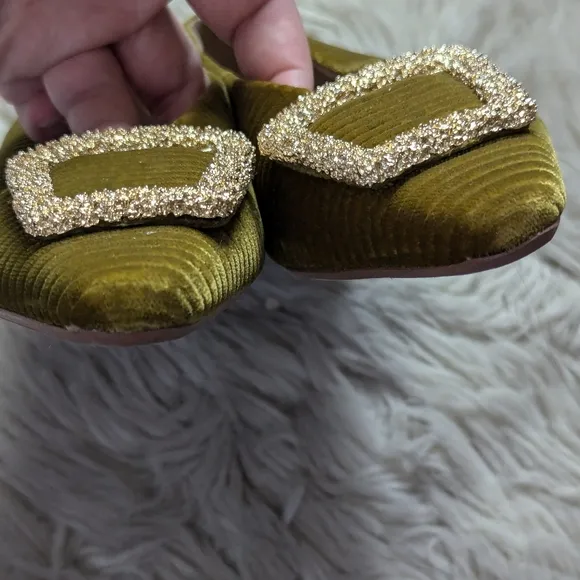 EUC Anthropologie Sam Edelman Janina Pointed Toe Flat in Chartreuse