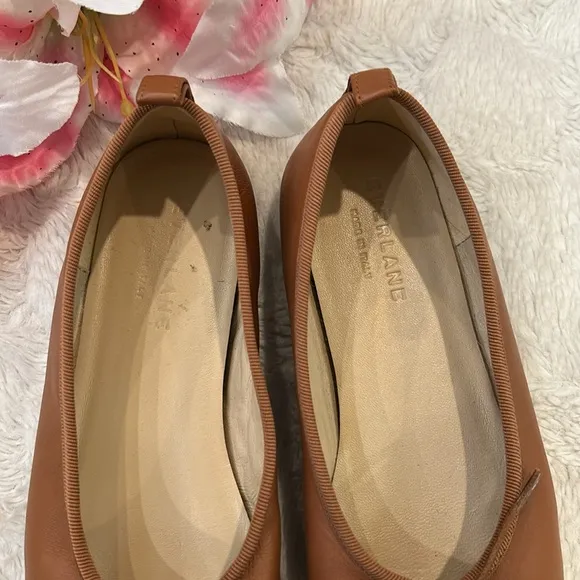 Everlane Italian Leather - Brown Bow Ballet Flats