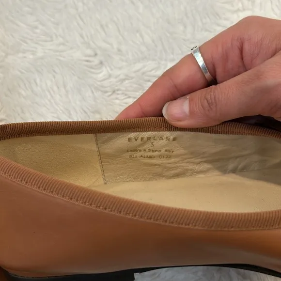 Everlane Italian Leather - Brown Bow Ballet Flats
