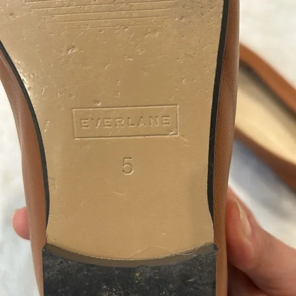 Everlane Italian Leather - Brown Bow Ballet Flats