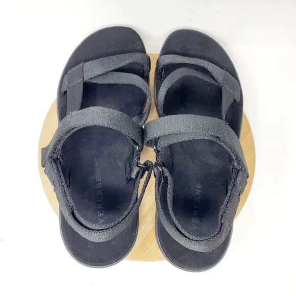 Everlane Sandals Womens 11 The Renew Sport Black Slide Strappy Flat Shoes