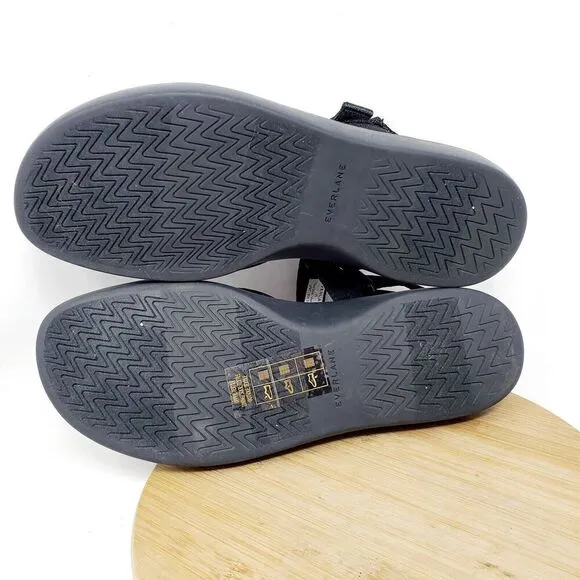 Everlane Sandals Womens 11 The Renew Sport Black Slide Strappy Flat Shoes