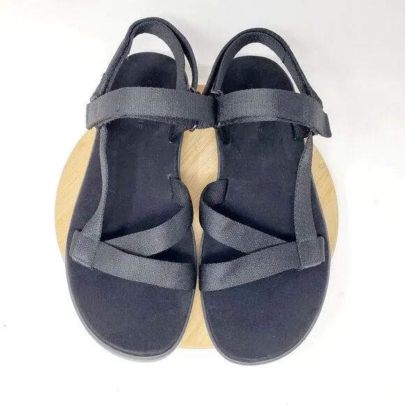 Everlane Sandals Womens 11 The Renew Sport Black Slide Strappy Flat Shoes