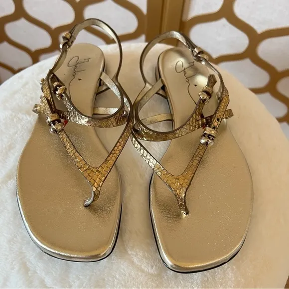 FABI  gold flat sandals size 36 new