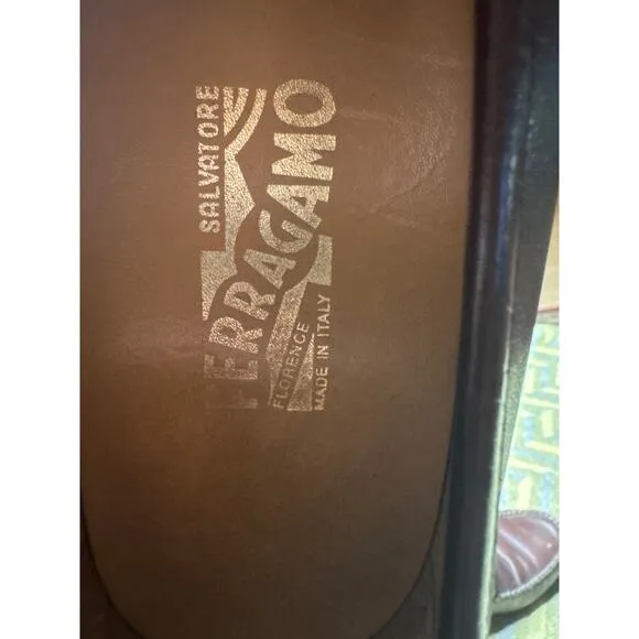 Ferragamo Men's Size 11 Ree Double Gancini Bit Loafers – Brown Leather