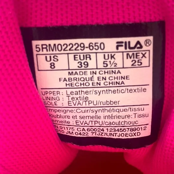 FILA Barbie pink leather Electrove 2 ,chunky sneakers