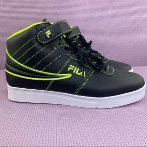 Fila Vulc 13 Top Stitch High Top Sneakers Black Safety Yellow 8.5 1FM01159-016