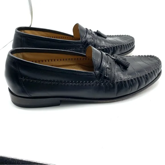 Florsheim Loafers Pisa tassel crocodile black SZ 13.