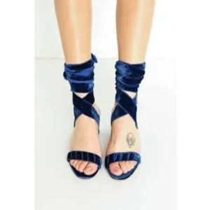 Forte Forte Blue Velvet Strappy Sandals