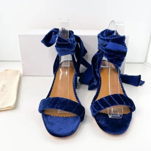 Forte Forte Blue Velvet Strappy Sandals