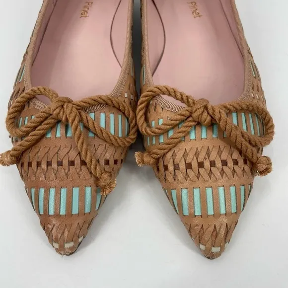 Francois Pinet Pretty Ballerinas 36 / 5 Woven Pointed Ballet Flats Made In Spain