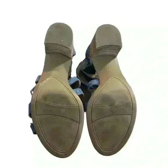 FRANKO SARTO L- Hachi Gladiator Sandal Blue Suede Size 6.5​